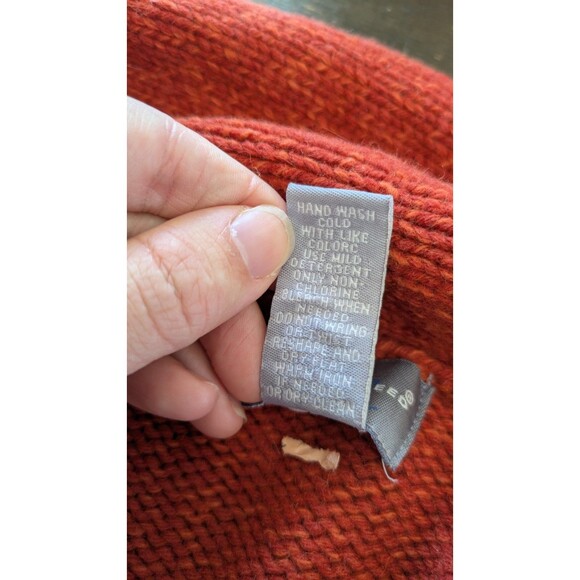 Women's Cardigan Sweater 3X Lambs Wool Angora Thick One Button Shawl Collar Rust - Picture 8 of 10